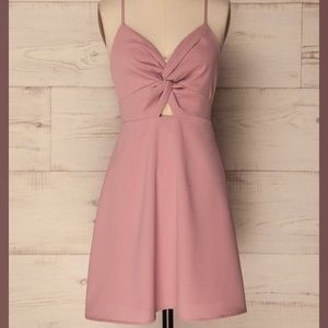 Dusty rose twist front dress - size S